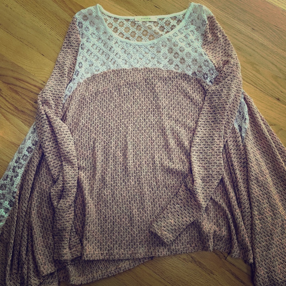 Flowy Top with Lace Accents